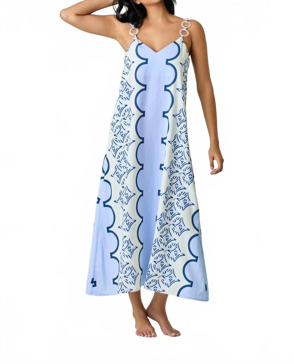 NEW LAVI patricia midi dress in blue